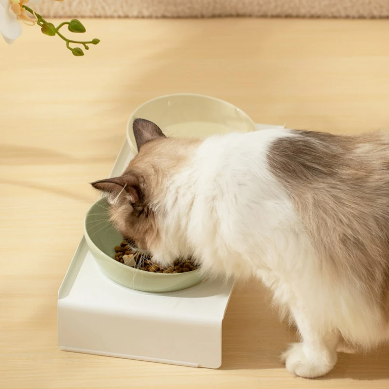 Керамическая коническая двойная миска для питомцев кошек собак с железной рамой
