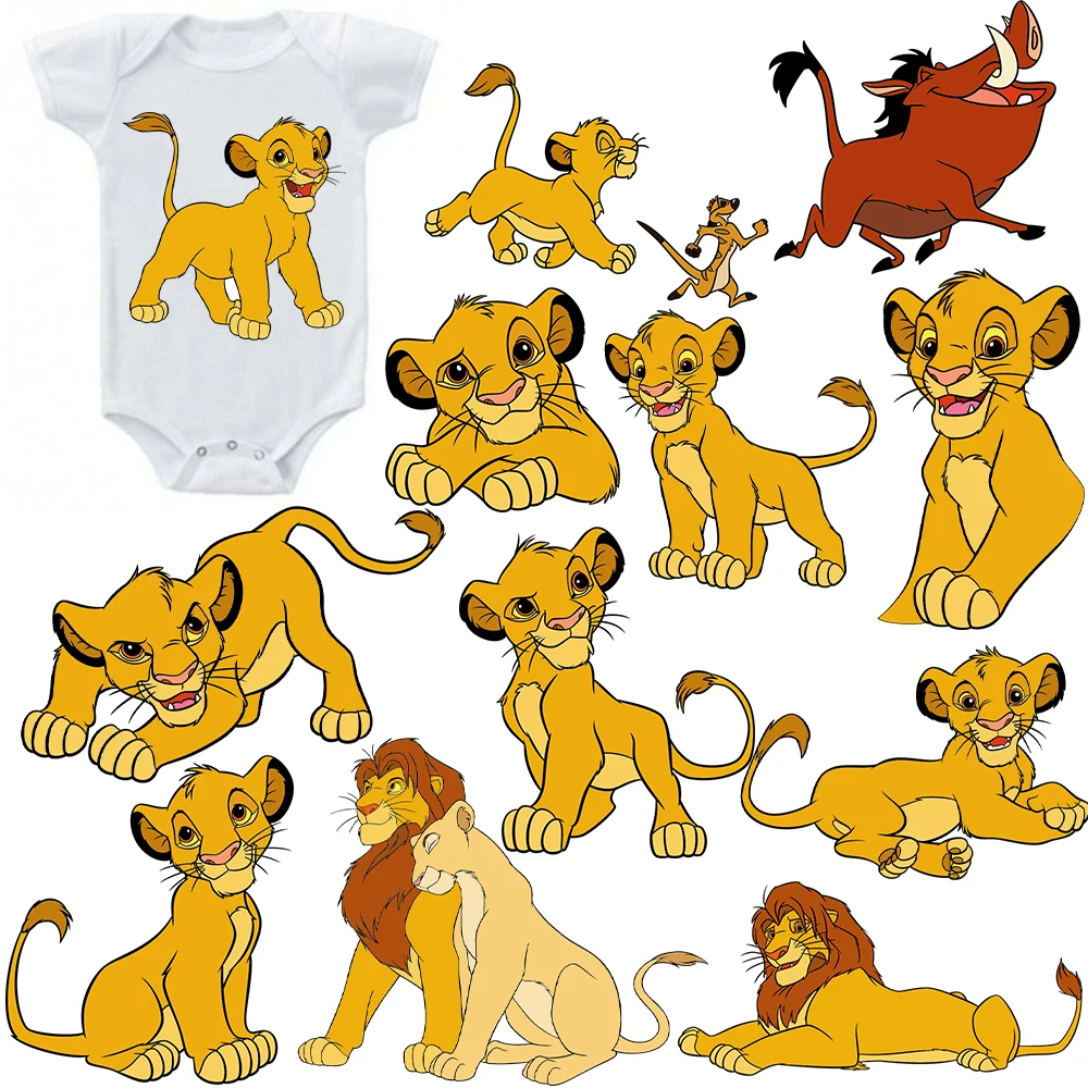 Children's 14cm Disney Lion King Patches for Clothing Heat Transfer Stickers Parches Termoadesivos Para Ropa Iron on Patches Diy