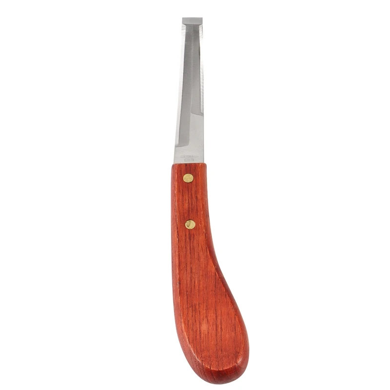 

Double Edge Hoof Knife With Wooden Handle, Razor Edge Cut Bakelite Handle