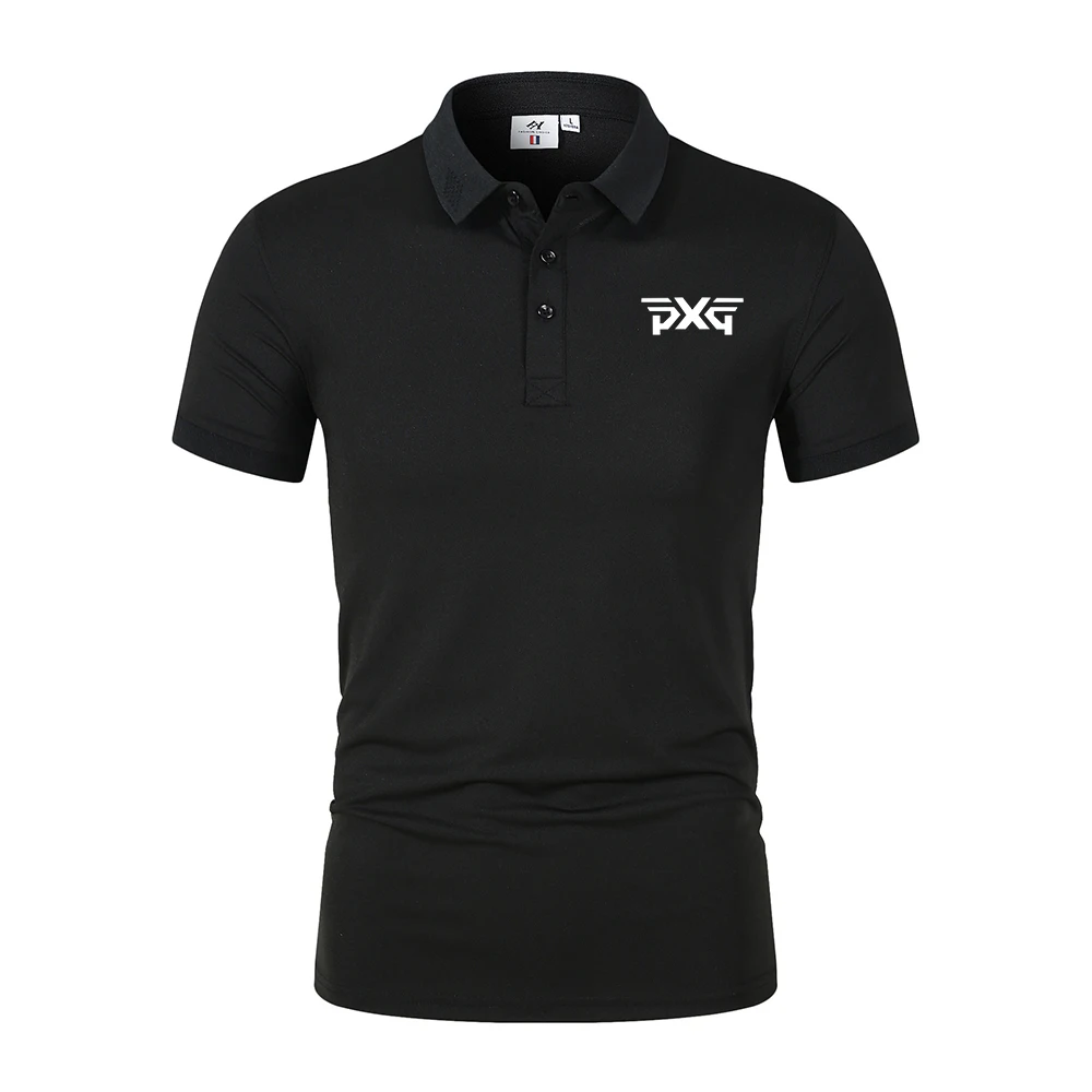 Golf Men's Spring/Summer Golf Men's Short Sleeve T-shirt Sports Slim Fit Top Breathable Quick Drying Polo Shirt Embroidered LOGO