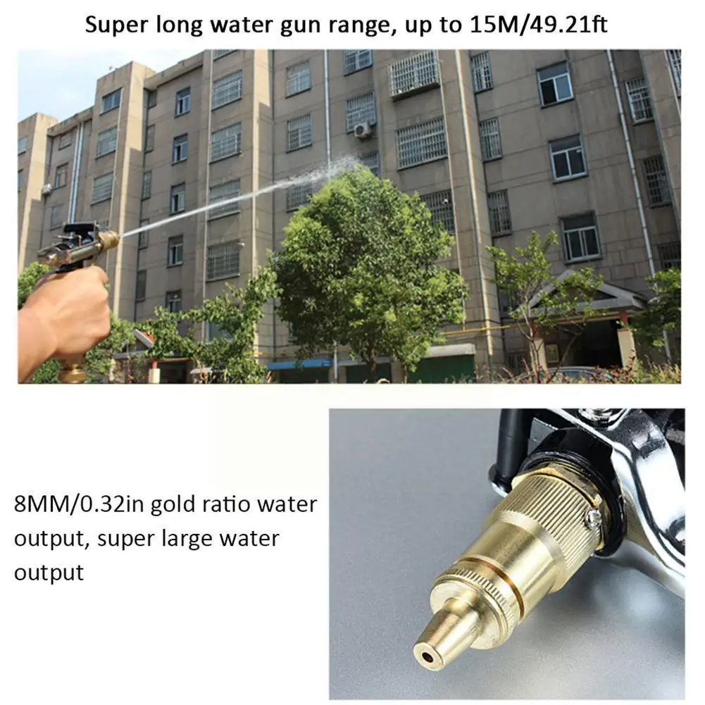 

Metal Hose Nozzle High Pressure Auto Car Washing Water Sprayer Hose Copper Spray Guns Nozzle Gun head Garden aluminum Adjus Z5A4