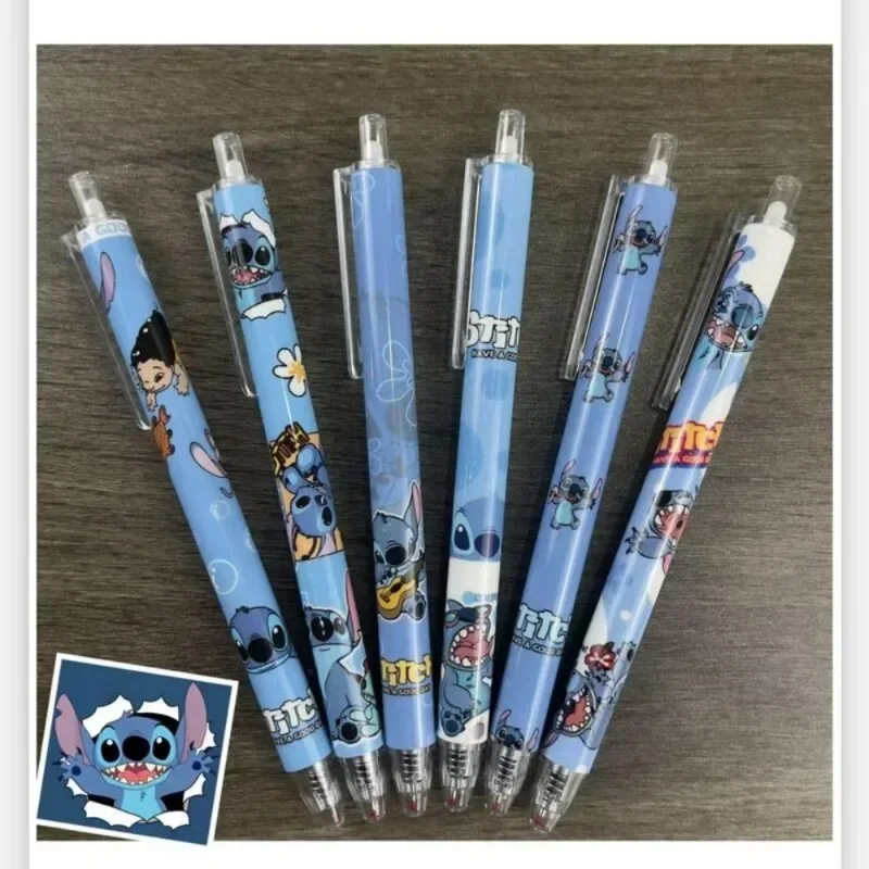 Милая шариковая ручка Disney Stitch с героями мультфильмов аниме для нажатия модные