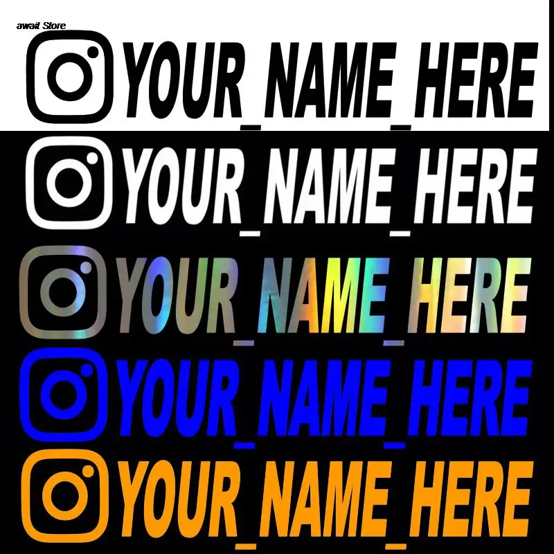 

20 см x 4 см персонализированные наклейки для автомобиля Instagram виниловые наклейки мотоциклетные наклейки для автомобиля