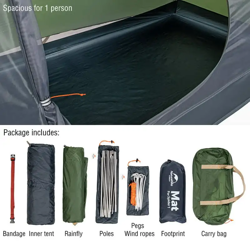 

Waterproof Portable 1 Person Tent for Backpacking Camping with Footprint, 90 Characters Max.