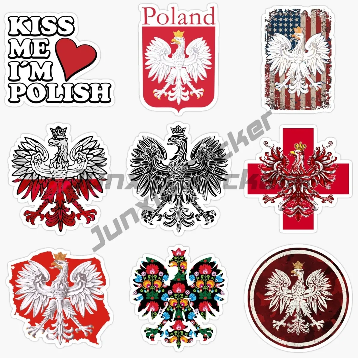 

Polish Coat of Arms Sticker Decal Self Adhesive Vinyl Poland Flag POL PL Stickers for Cars, Bicycles, Laptops, Motos