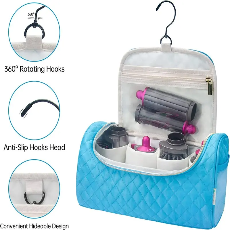Travel Case Compatible for Dyson Airwrap Complete Styler and Attachments, Portable Travel Organizer with Hideable Hanging Hook f