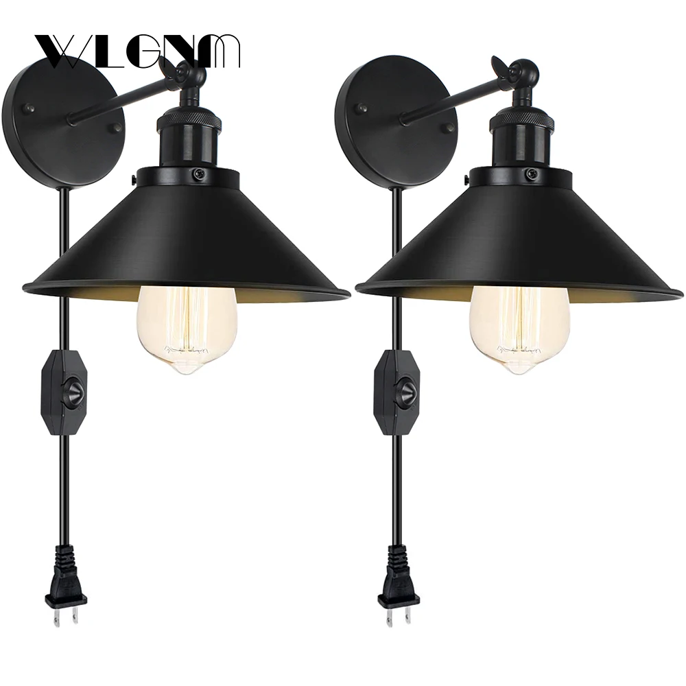 

WLGNM Vintage Wall Sconce Adjustable E27/E26 Industrial Retro Wall Light Bedroom Living room Kitchen Home Decor Indoor Lighting