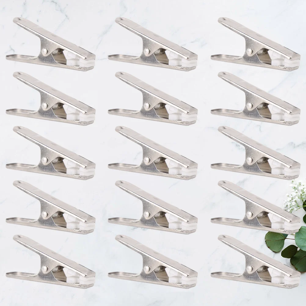 

24 Pcs Stainless Steel Clothes Clip Multifunctional Hanger Clip Clothing Clip Clothes Hanging Clip (Stainless Steel+White Piece)