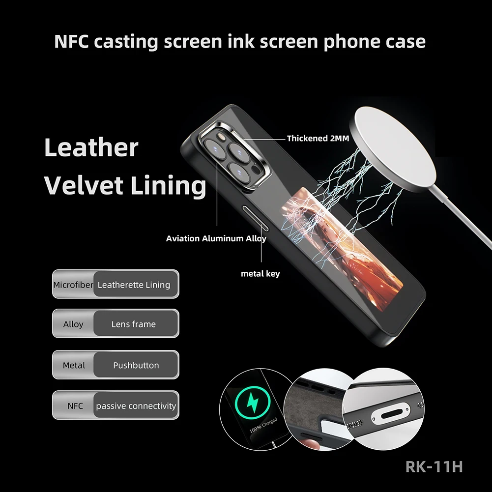 NFC функциональные чехлы для смартфонов Refresh E-Ink чехол телефона с беспроводным