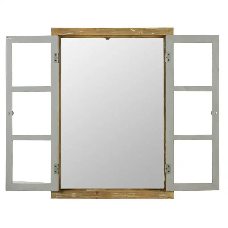 

Window Pane Wood Rustic Mirror, 31" x 22"