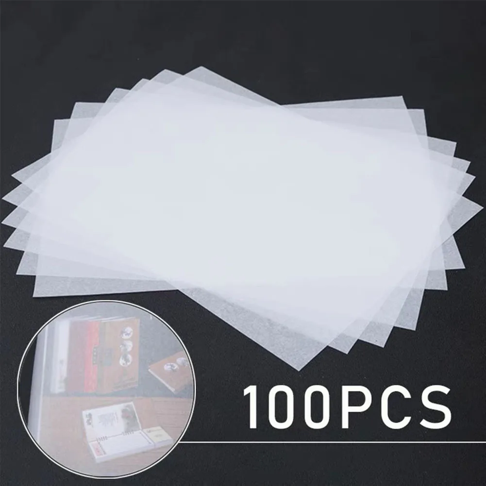 

100pcs A4 Translucent Tracing Copy Paper Transfer Printing Drawing Calligraphy Sulfuric Acid Paper 18*26cm Ink Impermeability