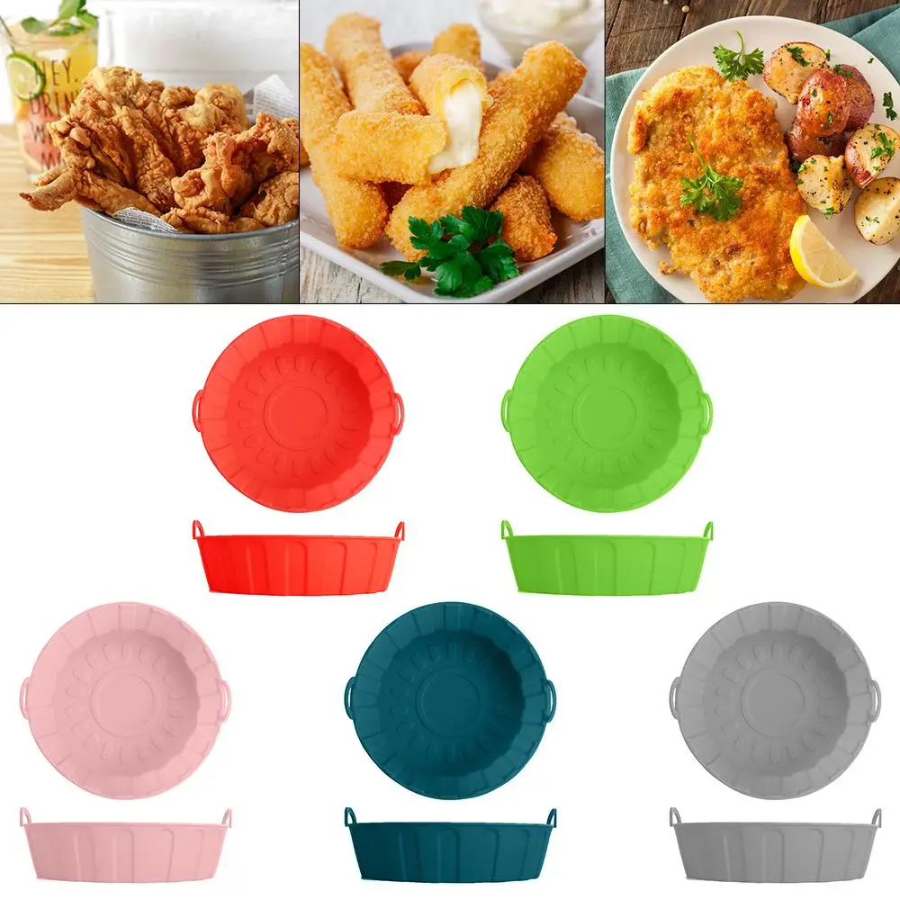 

Replacement AirFryer Accessories Pizza Plate Reusable Baking Basket Replacement Liners For Air Fryer Round Silicone Pot