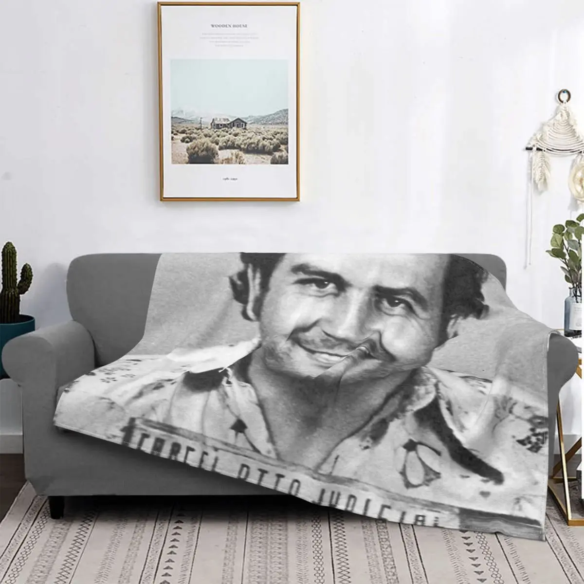 

Pablo Escobar Mugshot Blanket Bedspread On The Bed Picnic Blanket Fluffy Soft Blankets Queen Size Decorative Sofa Blankets