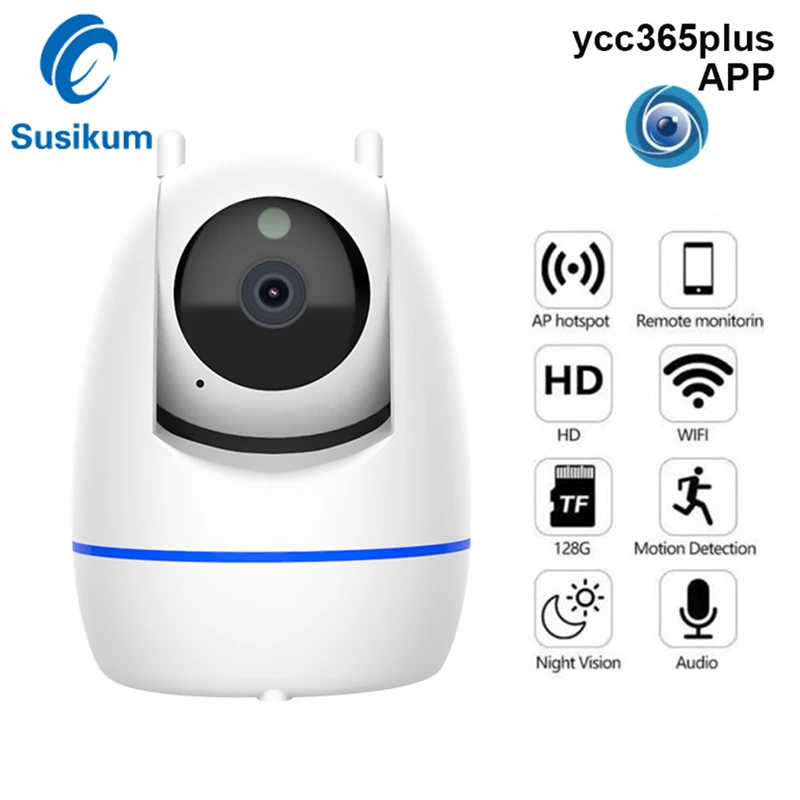 

Беспроводная мини-камера с ночным видением, WIFI 1080P YCC365 Plus