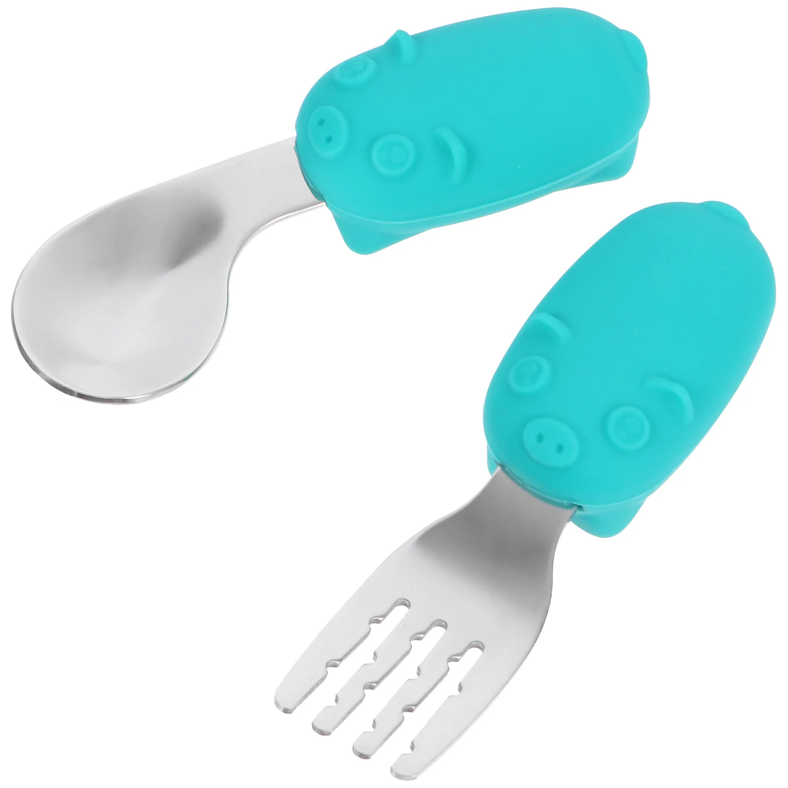 

Baby Feeding Spoon Infant Training Fork Steel Stainless Short Handle Tableware Dinnerware Flatware Household Set Tools Supplies