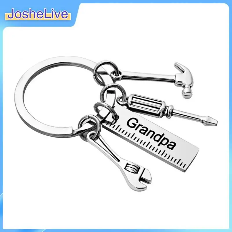

Keychains For Men Daddy Car Bag KeyRing Combination Tool Portable Mini Utility Pocket Clasp Ruler Hammer Wrench Plier Shove Tool