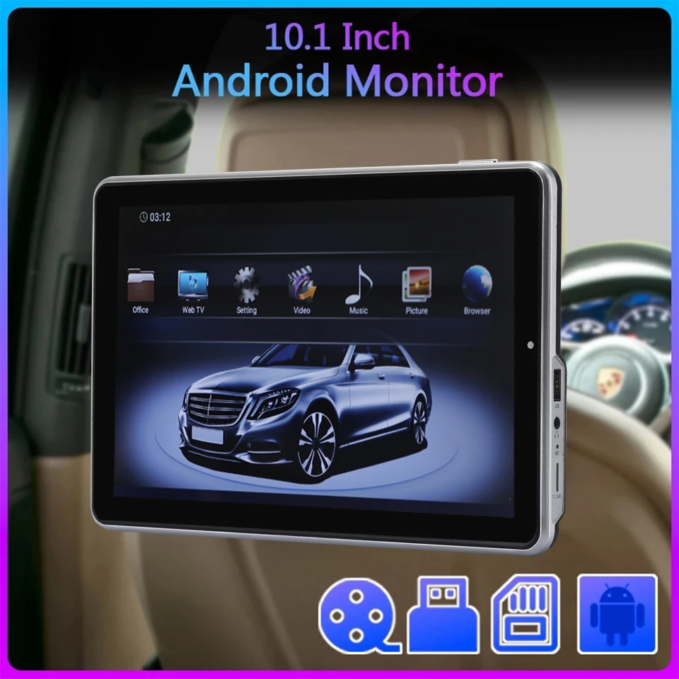 

10.1 inch Android Car Headrest Monitor 2G 16G1080P video IPS Touch Screen WIFI/Bluetooth/USB/SD/FM MP5 Video Player