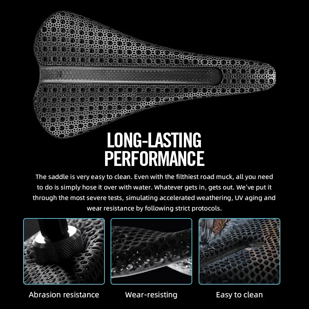 RYET 3D Printed Saddle 145g 255*133MM Oval 7x9mm Ultralight Carbon Seating Cushion Road mountain Gravel Bike Parts