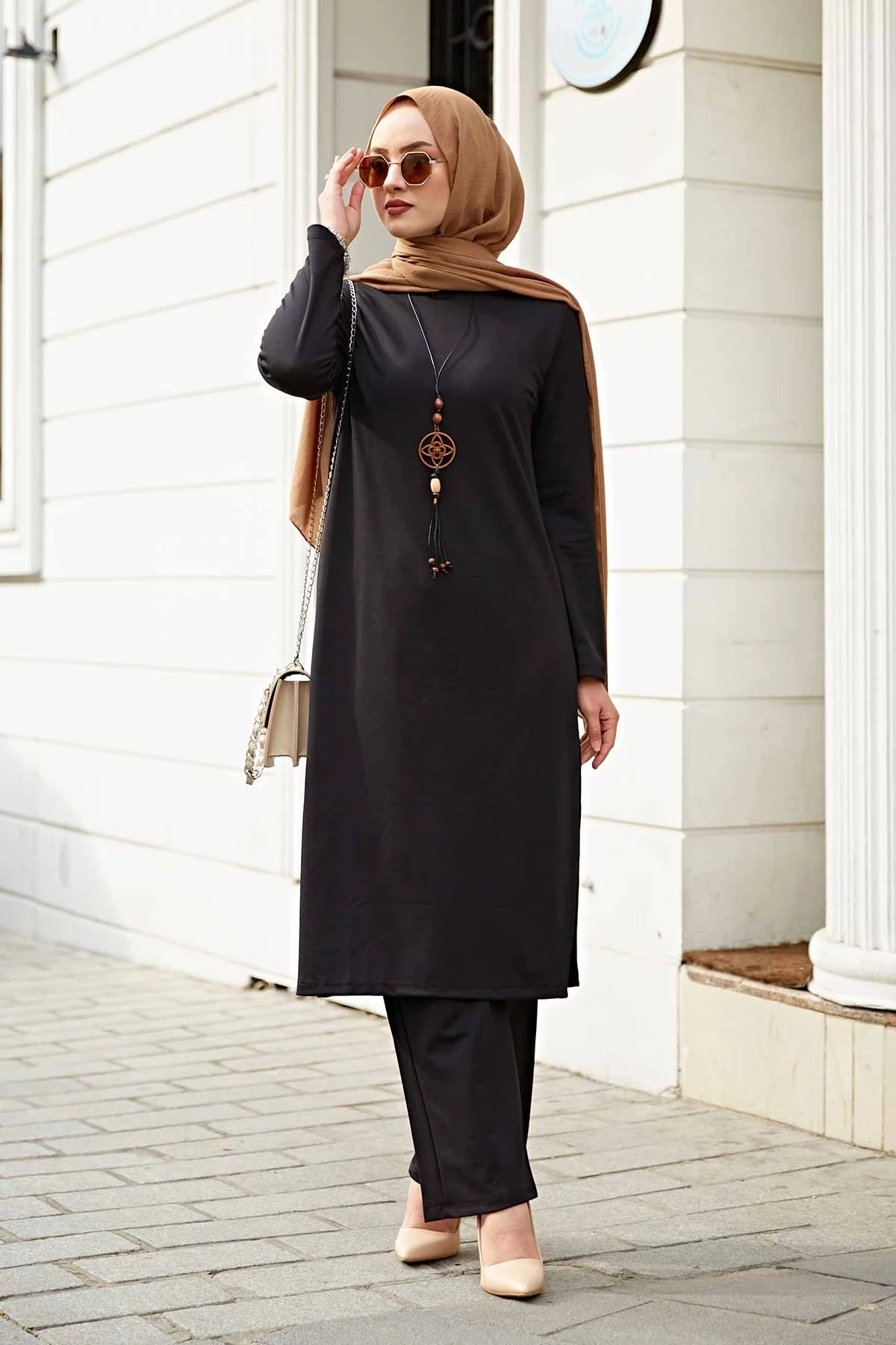 Women's Dual Suit Kombin Bottom Top Muslim dress hijab Muslim üstleri women suit 2021 abayas abaya