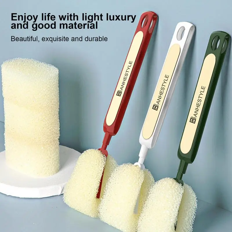 

Baby Cup Bottle Brush Removable Sponge 360 Degree Flexible Non-Scratch Cleaning Brush Household Kitchen Cleaning Gadgets