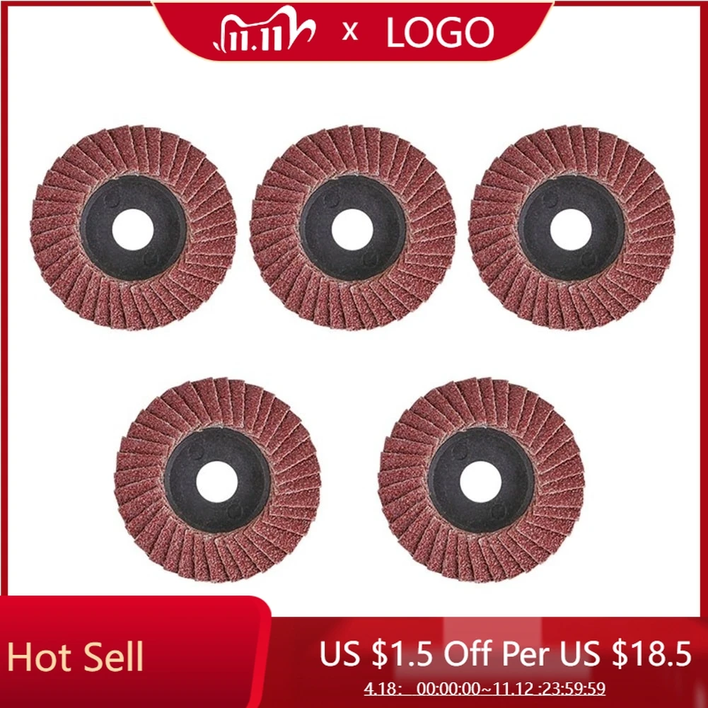 

5pcs Flat Flap Discs 50/75mm 3 Inch Sanding Discs 80 Grit Grinding Wheels Blades Wood Cutting For Angle Grinder