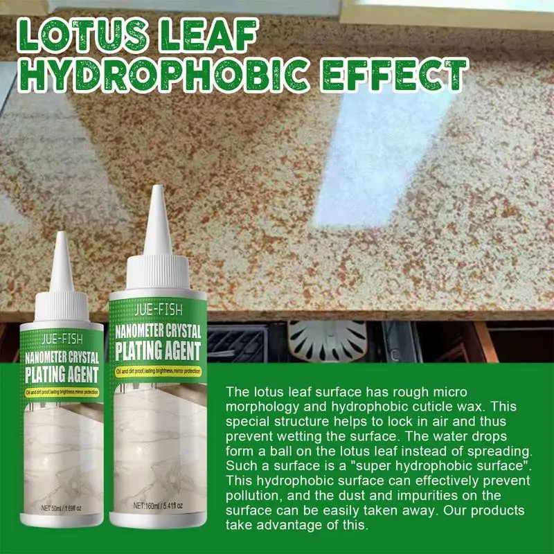 

50/160ml Stone Crystal Plating Agent Countertop Marble Stone Polishing Liquid Tiles Renovating Agent For Cleaning & Brightening