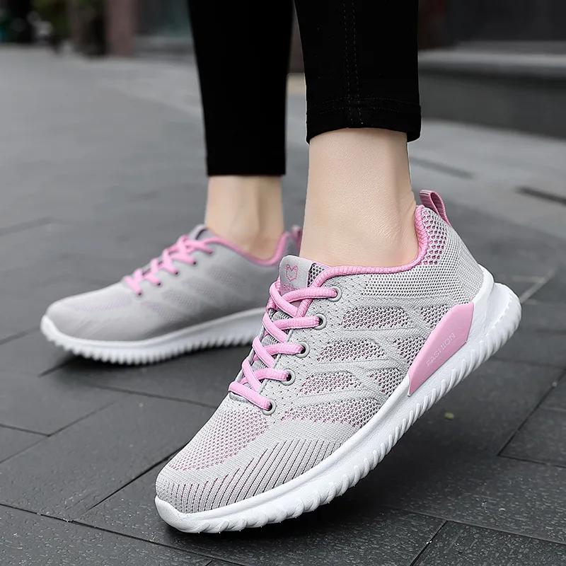 2023 Spring New Sports Shoes Women's Flat All-Match Mesh Breathable Travel Shoe Students Casual Running Style Zapatos De Mujeres