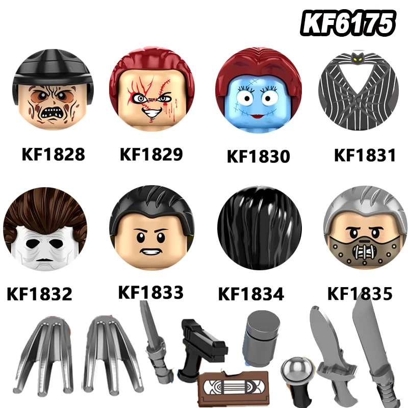 

2022 KF6175 Новинка серия фильмов ужасов Хэллоуин креативные фигурки героев строительные блоки Обучающие мини-игрушки Рождественский подарок