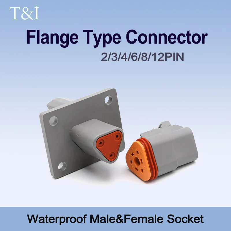 

DT04-4P-L012 Deutsch flange type waterproof automotive connector 2/3/4/6/8/12P sheath butt harness quick connect socket terminal