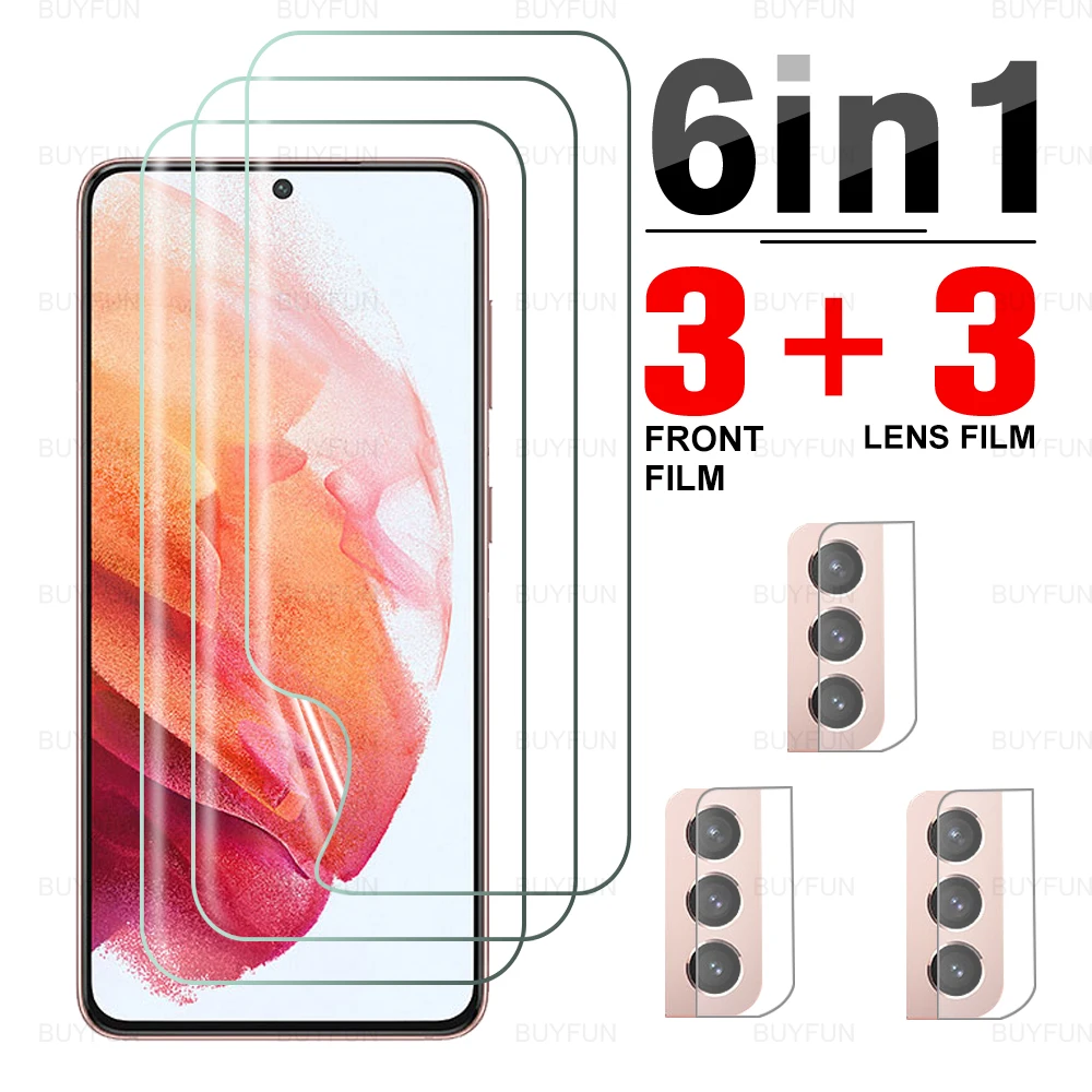 

6 в 1, Гидрогелевая Защитная пленка для Samsung Galaxy S21 5G Samsun Galax S21 S21 + S21Plus