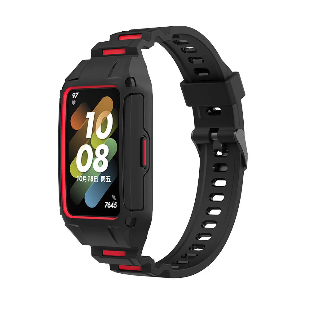 

Sikai Strap+Watch TPU Case For Huawei Band 7 Cover Full Frame Screen Protector Watch Strap Bracelet Accessories