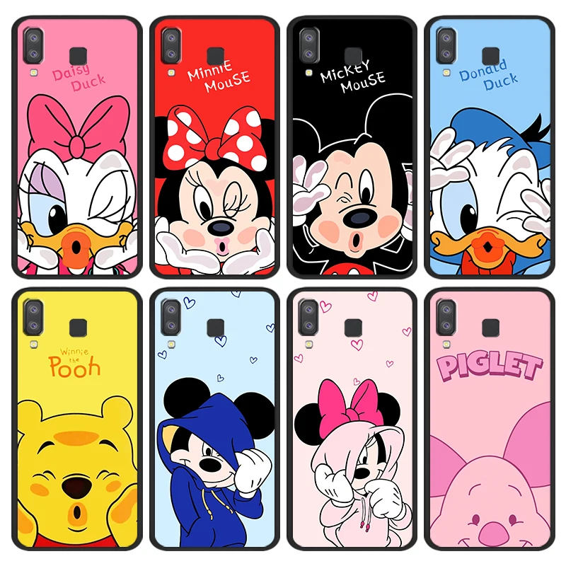 

Mickey Minnie Disney Face Phone Case for Samsung Galaxy A9 A8 Star A7 A6 A5 A3 A2 2018 2017 2016 Silicone Black Cover Coque Capa