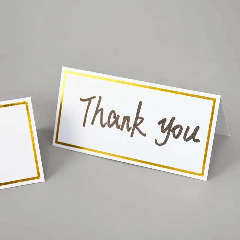 

30Pcs Bronzing Blank Wedding Seating Number Card White Fold Name Business Cards Birthday Party Gift Greeting Card Decor