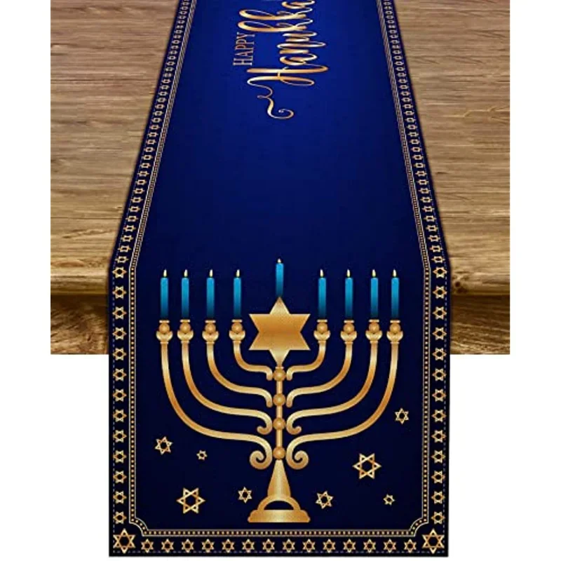 Hanukka Menorah настольные дорожки Звезда Давида еврейский праздничный камин кухня