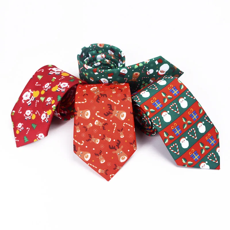 

Navidad 2022 Merry Christmas Gifts Snowflake Snowman Red Green Neck Ties Bow for Man Christmas Ornaments Noel Xmas New Year 2023