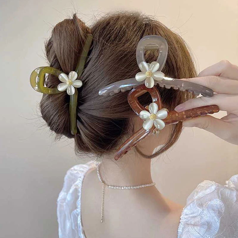 

Chic Elegant Flower Hair Clip Sweet Girl Large Shark Clip Japanese Hair Accessories for Women Hairwear Wholesale Cute/Romantic