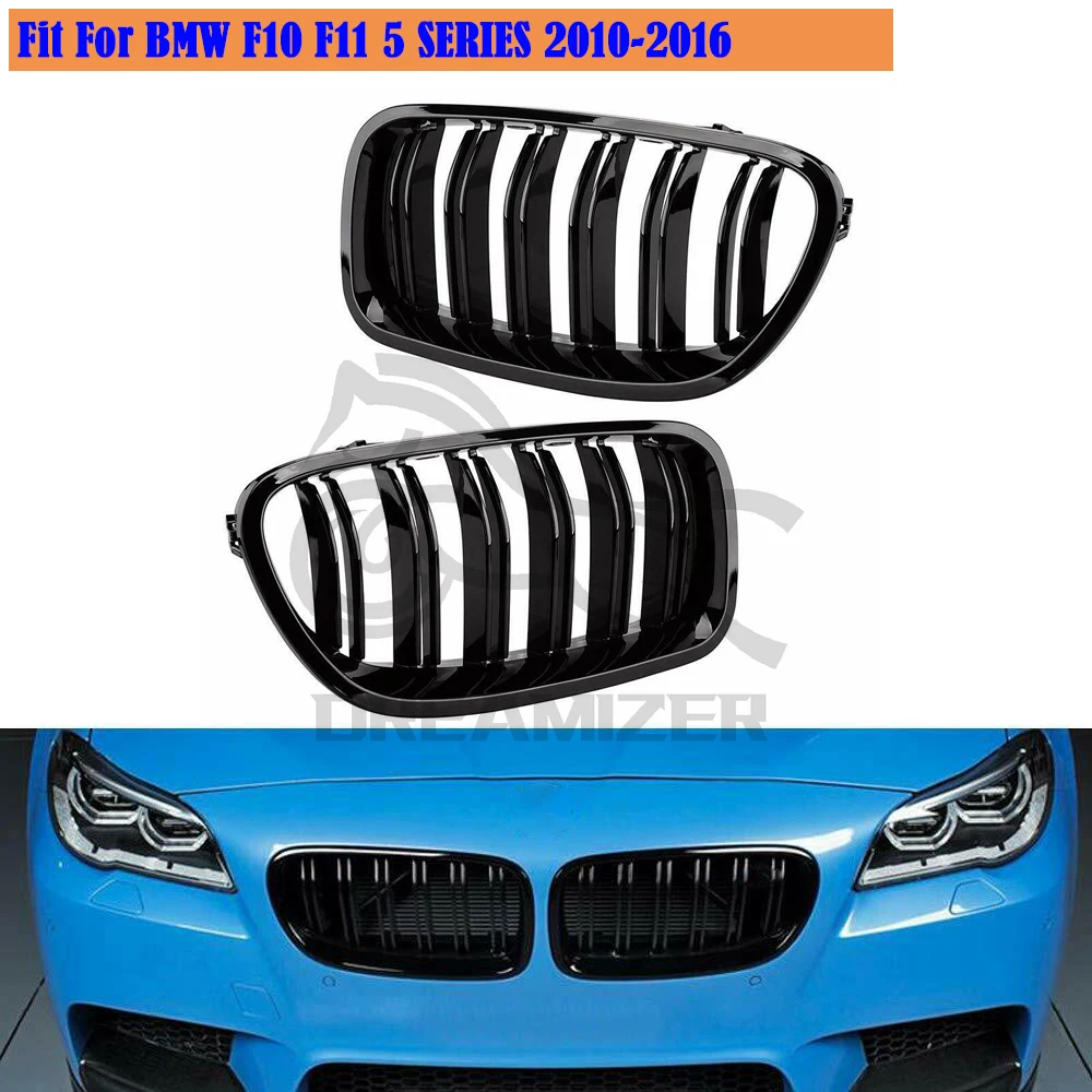 

Передняя решетка радиатора для автомобиля F10 F11 F18 5 Series 528i 535i 2010-2016, гоночный гриль, глянцевый черный автомобильный чехол, аксессуары для стай...