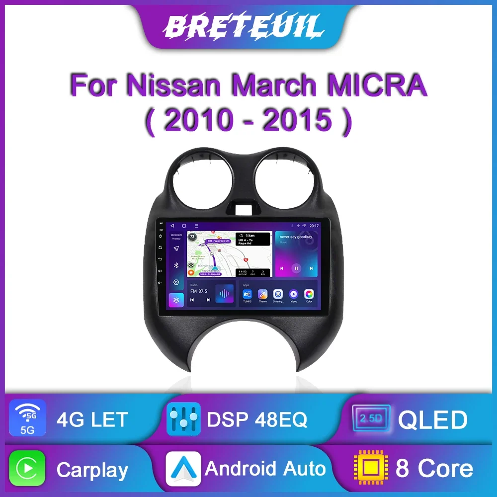 Для Nissan March MICRA 2010 2011 2012 2013 2014 2015 Android Car Radio Multimedia Video Player Navigation GPS Carplay Touch Screen Auto Stereo