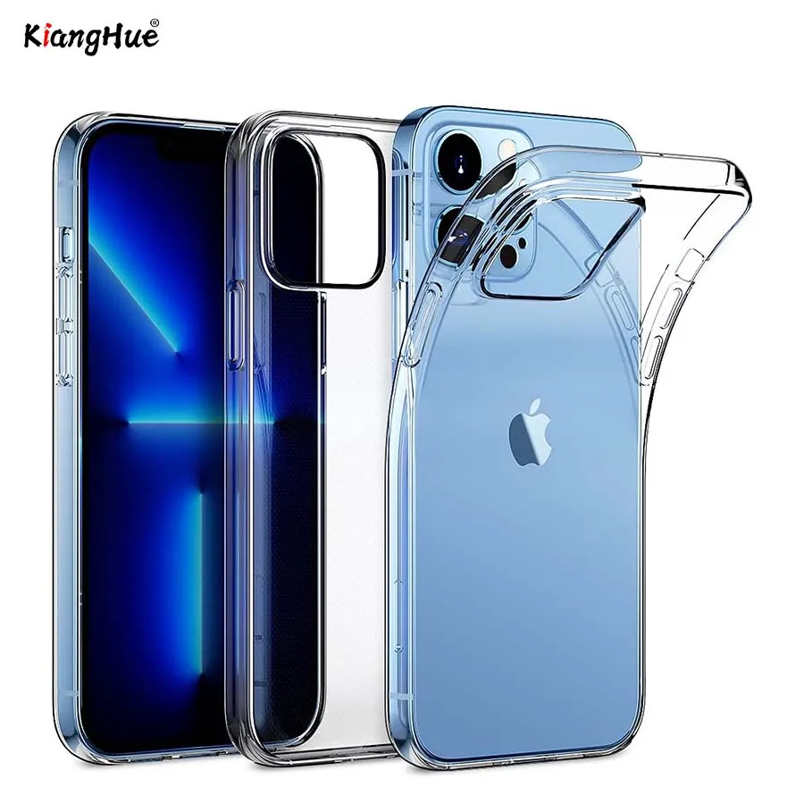 Прозрачный силиконовый мягкий чехол из ТПУ для Iphone 15 14 Plus 13 12 Mini 11 Pro Max X Xs Xr 7 8 Plus, Ультратонкий Прозрачный чехол-бампер