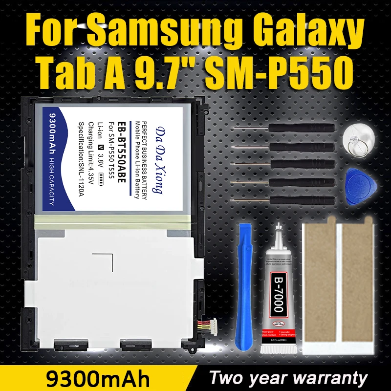 Фото Новый высококачественный аккумулятор EB-BT550ABE емкостью 9300 мАч для Samsung Galaxy Tab A 9,7 SM-T550 T550 T555 T550X P550 P555 P550C №1