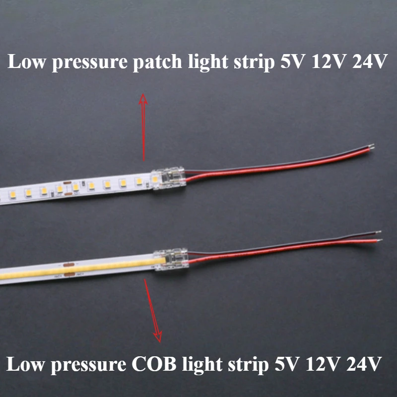 Фото 10 шт./лот, 3-контактные/4-контактные 8 мм/10 мм COB LED-коннекторы для беспаечного соединения, мини-зажимы FCOB RGB CCT для светодиодных лент без темных зон №5