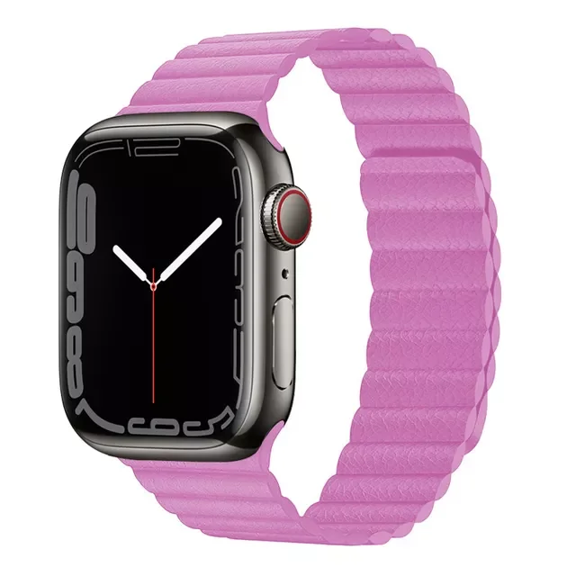 Leather loop for Apple Watch band 44mm 40mm 38mm 42mm iWatch 6 5 4 3 SE Magnetic bracelet correa AppleWatch Series 7 45mm 41mm