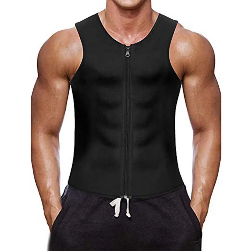 

Men Sports Compression Sweat Vest Body Shaper Zipper Slimming Sauna Tank Top Trainer Workout Shapers Shirt Shapers Men Clothing