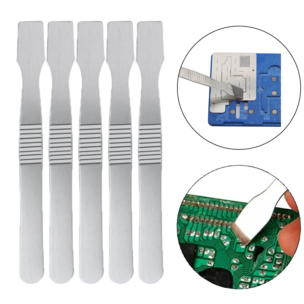 

5Pcs Metal Scraper Open Tool Thin-cut Scraper Memory Tin Cutter Scraper Metal Solder Paste Scraping Repair Mobile Phone