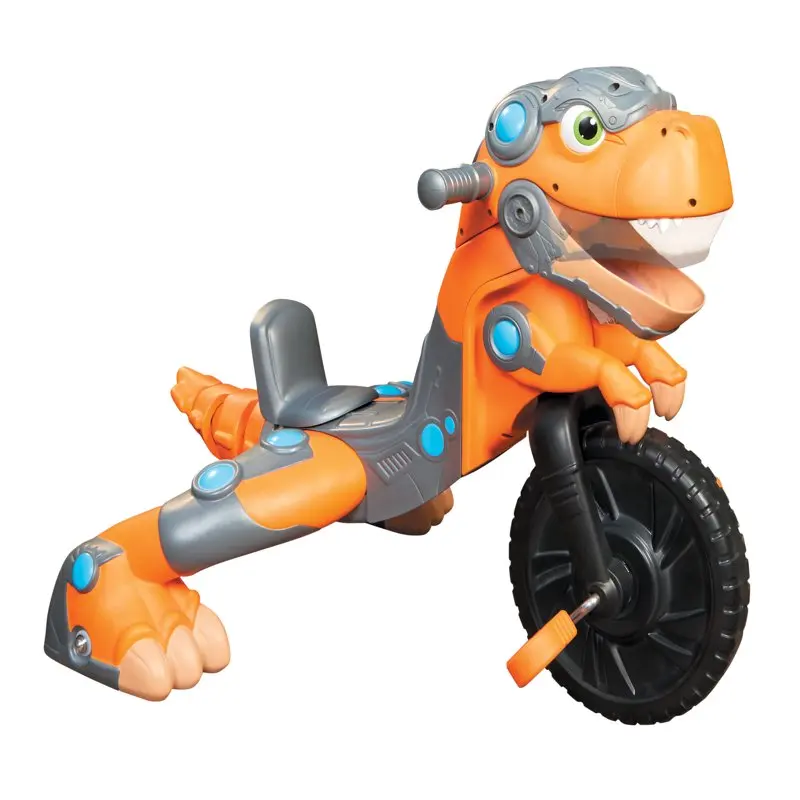 

Детский трехколесный велосипед Chompin' Dino Trike с реалистичными звуками динозавров и регулируемым сиденьем для детей и мальчиков