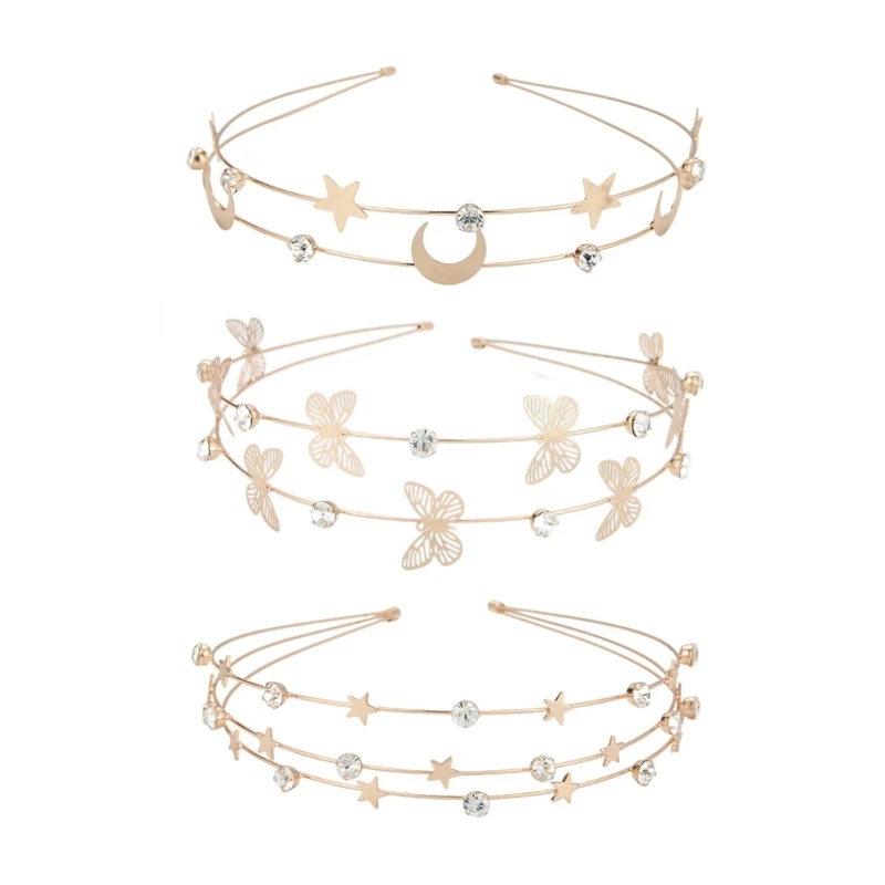 

HXBA Fashion Shinning Hair Hoop Alloy Women Styling Headwear Hair Supplies