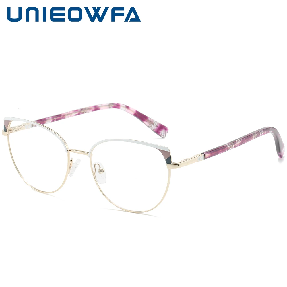 Оправа для очков с рецептом на близорукость для женщин "Кошачий глаз". Очки оптические, высокого качества, из нержавеющей стали.