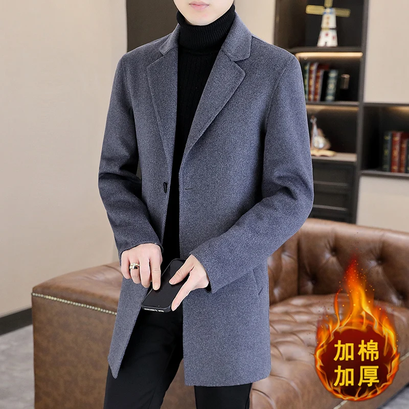 

2023High-end boutique fashion handsome winter high-quality tweed coat medium-length suit collar thickened windbreaker jacket top