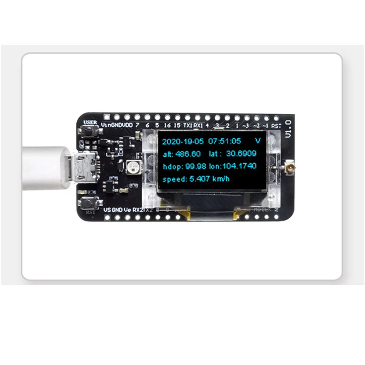 Фото Модуль LoRa GPS (A96Z) LoRaWAN -AB02S, плата разработки 868 МГц/915 МГц с OLED-дисплеем 0,96 дюйма для IoT №5