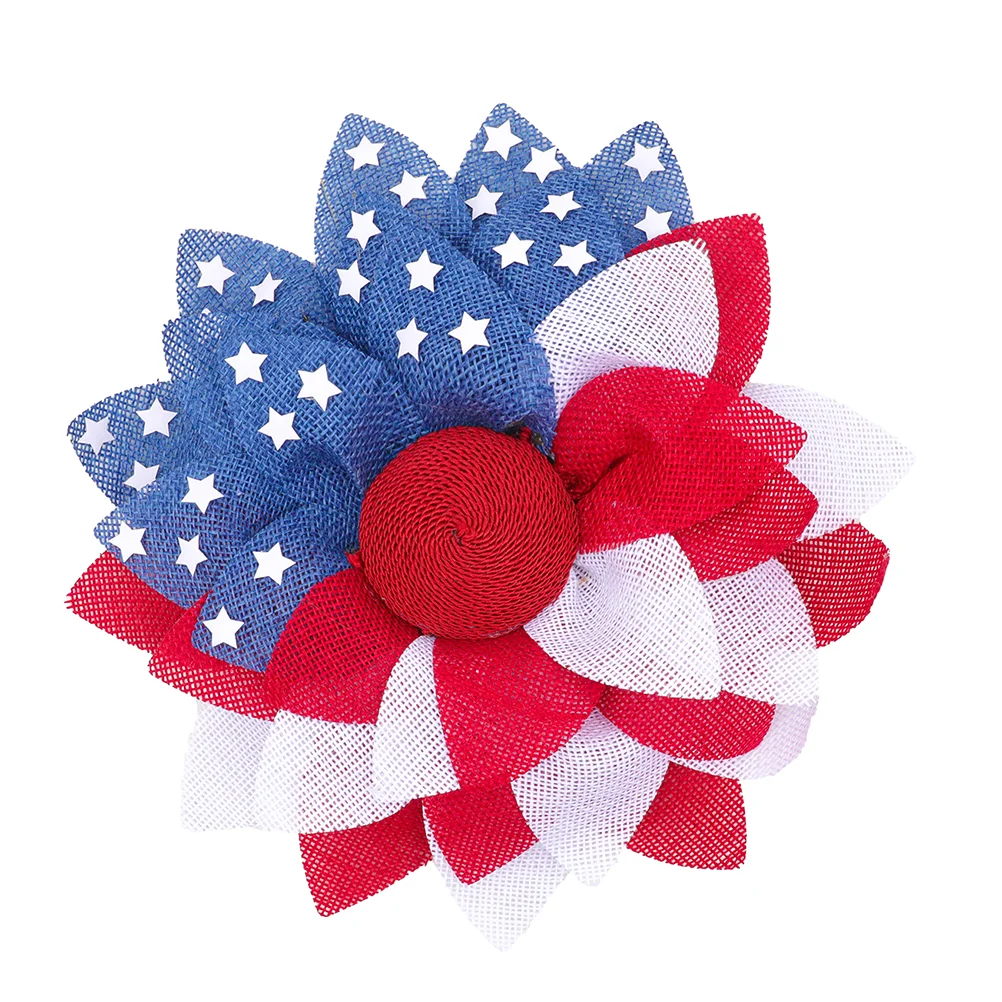 

1pc Foldable Wreath Door Hanging Adornment Independence Day Garland Decoration